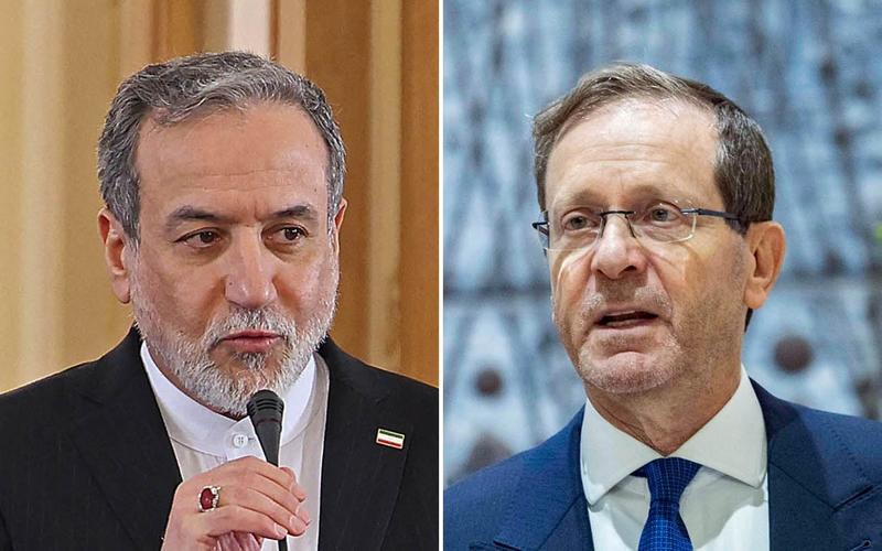 Iran’s FM blames Israel after Davos speech nixed over deadly crackdown; Herzog hits back