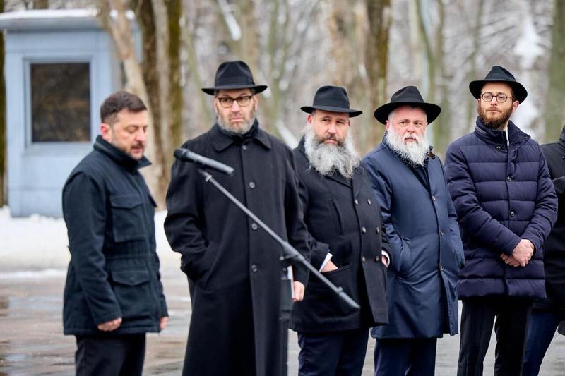 Zelensky, flanked by Ukrainian rabbis, marks Holocaust Remembrance Day at Babyn Yar Zelensky, flanked by Ukrainian rabbis, marks Holocaust Remembrance Day at Babyn Yar